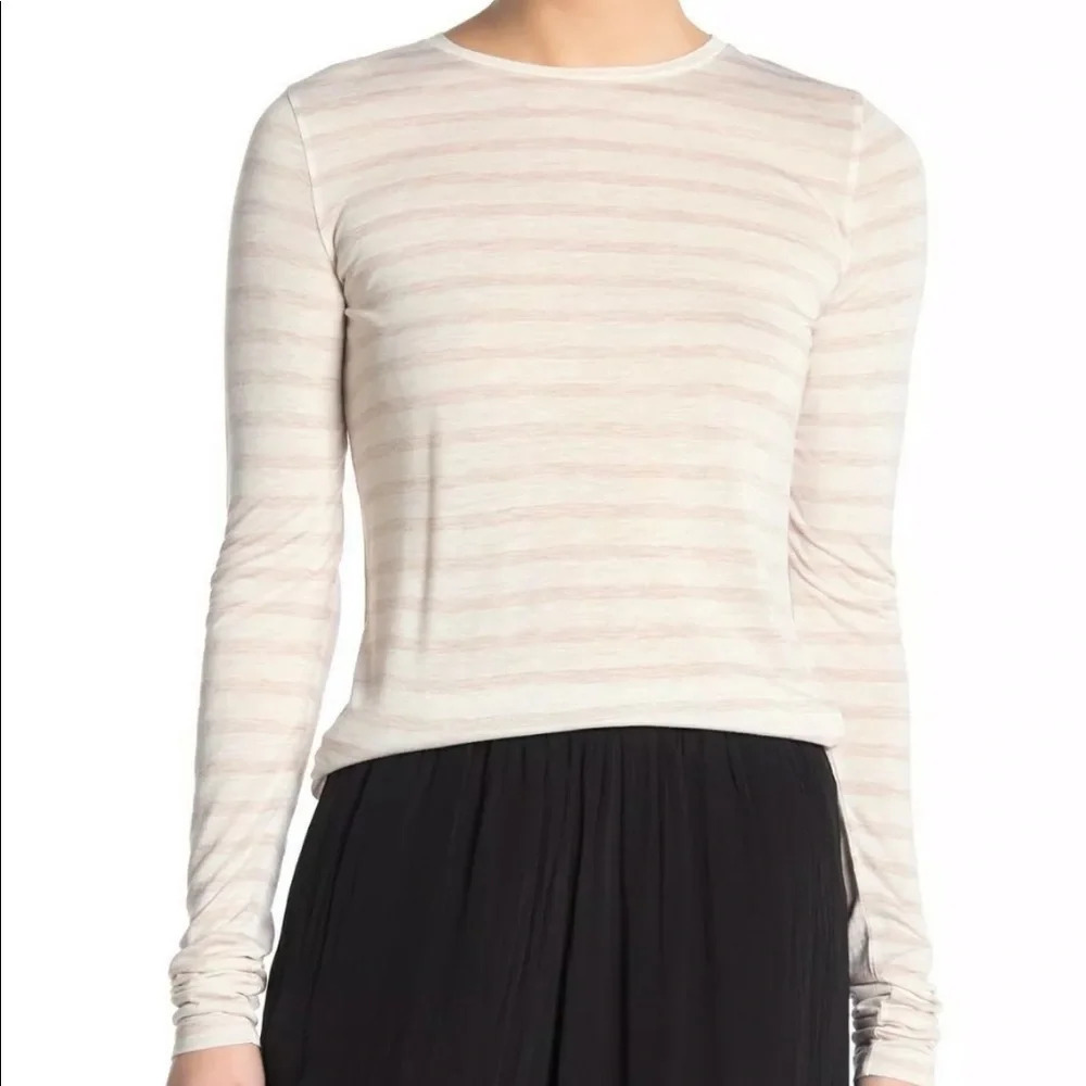 - Nwt!VINCE HEATHER STRIPE CREW NECK WOMEN TEE